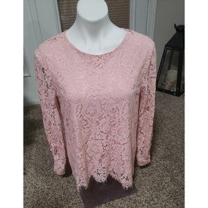 Zac and Rachel Pink Lace Long Sleeve Shirt